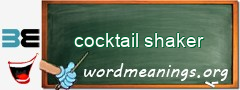 WordMeaning blackboard for cocktail shaker